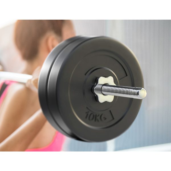Barbell Weight Set Plates Bar Bench Press Fitness Exercise Home Gym 168cm – 48 kg