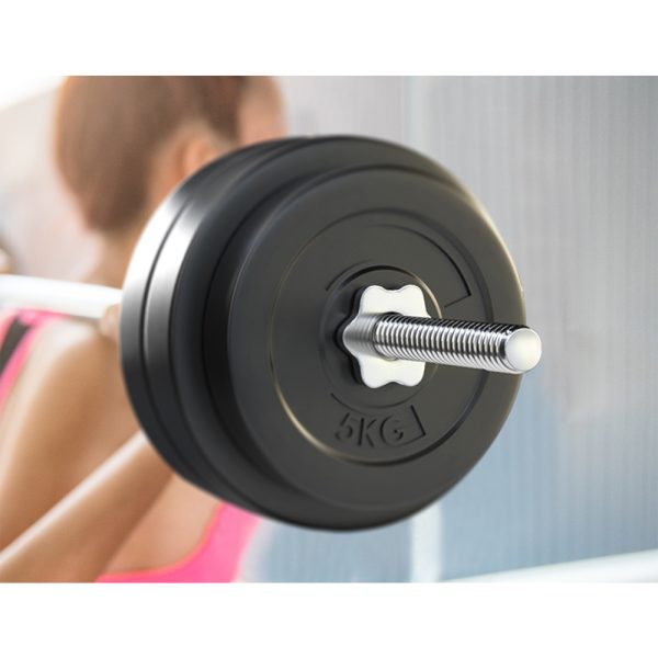 Barbell Weight Set Plates Bar Bench Press Fitness Exercise Home Gym 168cm – 58 kg