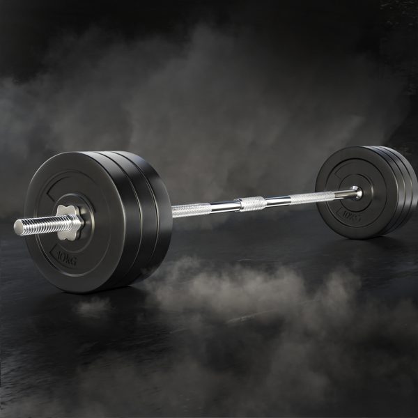 Barbell Weight Set Plates Bar Bench Press Fitness Exercise Home Gym 168cm – 68 kg