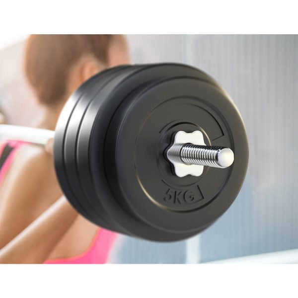 Barbell Weight Set Plates Bar Bench Press Fitness Exercise Home Gym 168cm – 78 kg