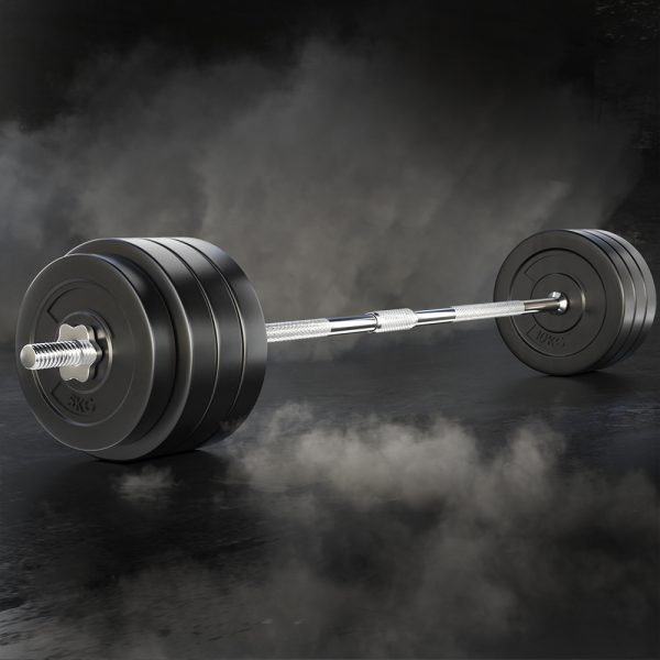 Barbell Weight Set Plates Bar Bench Press Fitness Exercise Home Gym 168cm – 78 kg