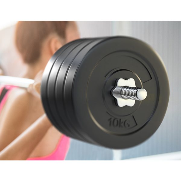Barbell Weight Set Plates Bar Bench Press Fitness Exercise Home Gym 168cm – 88 kg