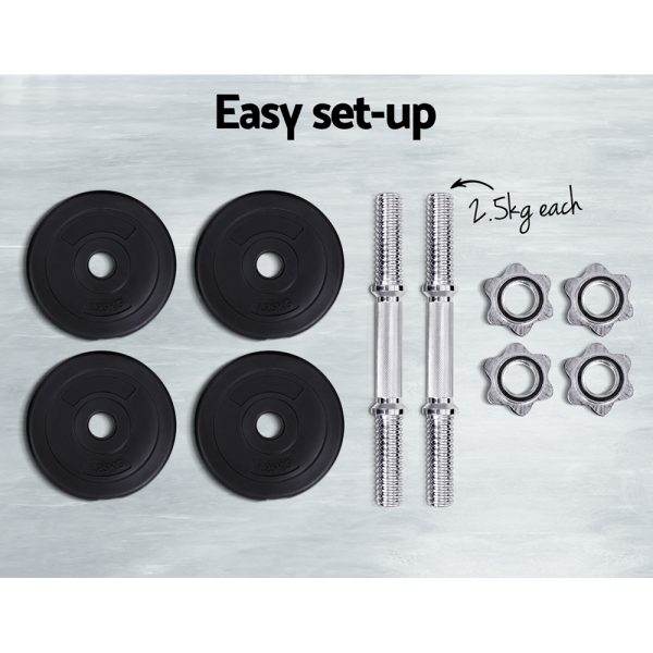 Dumbbells Dumbbell Set Weight Plates Home Gym Fitness Exercise – 10 KG