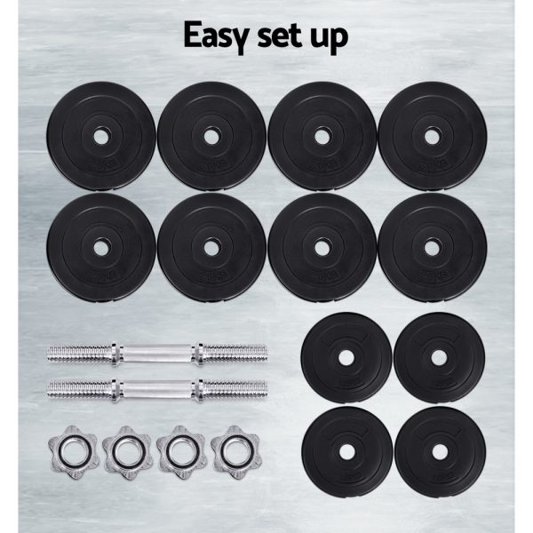Dumbbells Dumbbell Set Weight Plates Home Gym Fitness Exercise – 30 KG