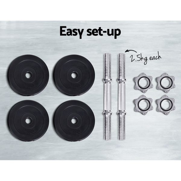 Dumbbells Dumbbell Set Weight Plates Home Gym Fitness Exercise – 15 KG