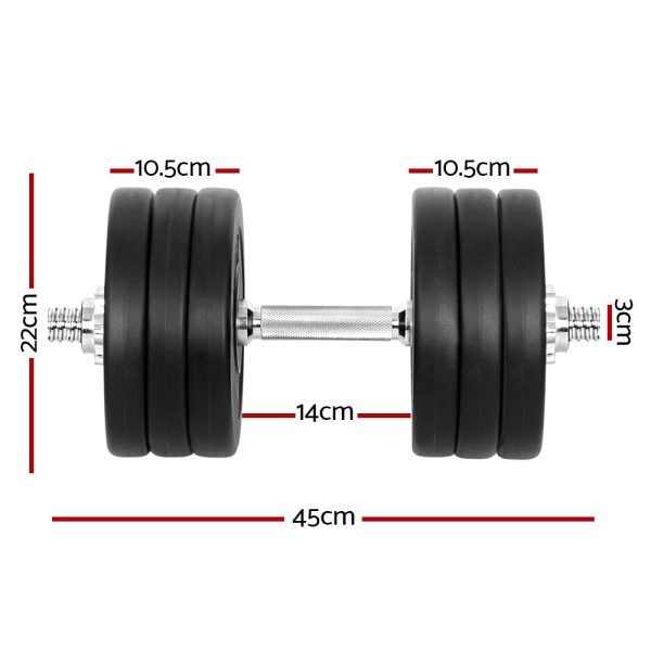 Dumbbells Dumbbell Set Weight Plates Home Gym Fitness Exercise – 35 KG