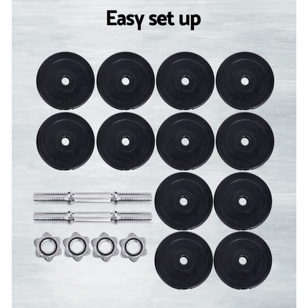 Dumbbells Dumbbell Set Weight Plates Home Gym Fitness Exercise – 35 KG