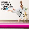 Air Track Inflatable Tumbling Gymnastics Mat – 4 x 2 M, Grey and Pink