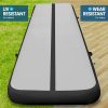 Air Track Inflatable Tumbling Gymnastics Mat – 6 x 1 M, Grey and Black