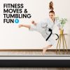 Air Track Inflatable Tumbling Gymnastics Mat – 6 x 1 M, Grey and Black