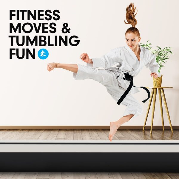 Air Track Inflatable Tumbling Gymnastics Mat – 6 x 1 M, Grey and Black