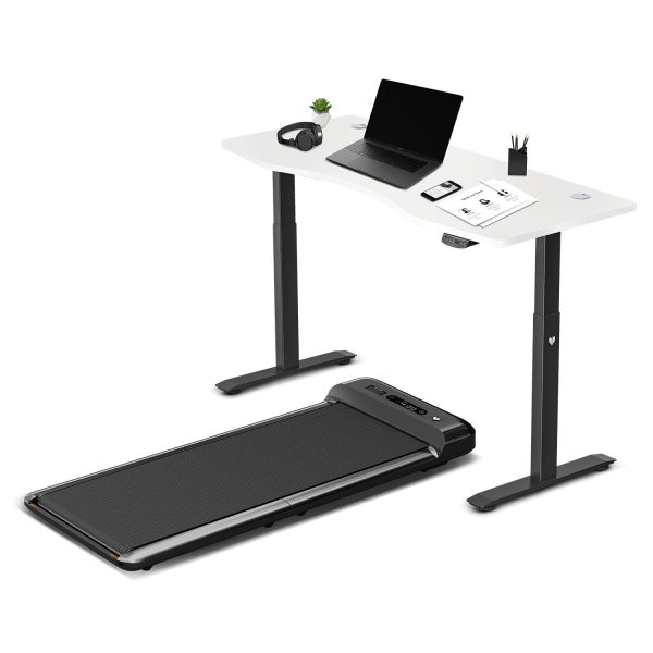 Lifespan Fitness Walkingpad M2 Treadmill with Dual Motor Automatic Standing Desk – 150 cm, Black and White