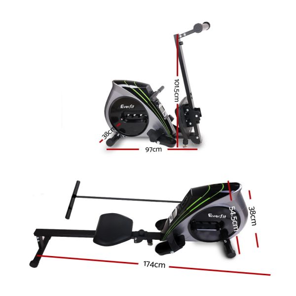4 Level Rowing Exercise Machine – Silver and Black