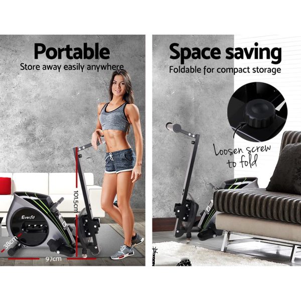 4 Level Rowing Exercise Machine – Silver and Black
