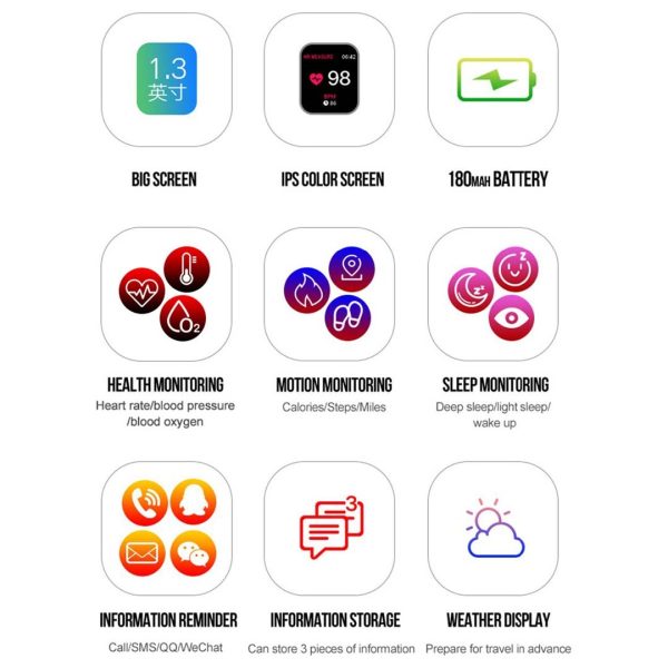 Waterproof Fitness Smart Wrist Watch Heart Rate Monitor Tracker