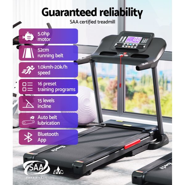 Treadmill Electric Auto Incline Home Gym Fitness Excercise Machine 520mm