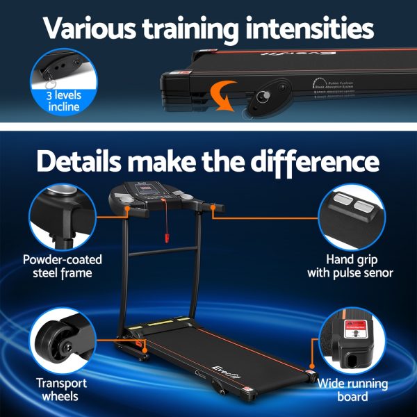 Electric Treadmill Incline Home Gym Exercise Machine Fitness 400mm – Model 2