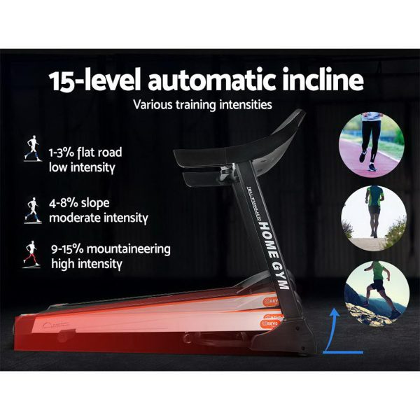 Treadmill Electric Auto Level Incline Home Gym Fitness Excercise 450mm