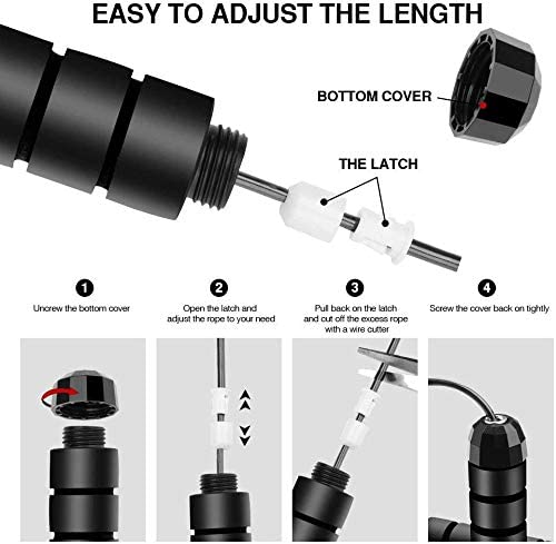 LT Skipping Rope Tangle-Free with Ball Bearings Rapid Speed Jump Rope Cable Ideal for Fitness Gym. – Black