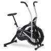 PROFLEX Air Bike Fan Resistance Exercise Fitness Home Gym Bicycle Pulse – Black and Silver
