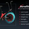 PROFLEX Air Bike Fan Resistance Exercise Fitness Home Gym Bicycle Pulse – Black and Red
