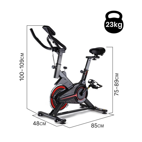 PROFLEX Spin Bike Flywheel Commercial Gym Exercise Home Fitness – Red