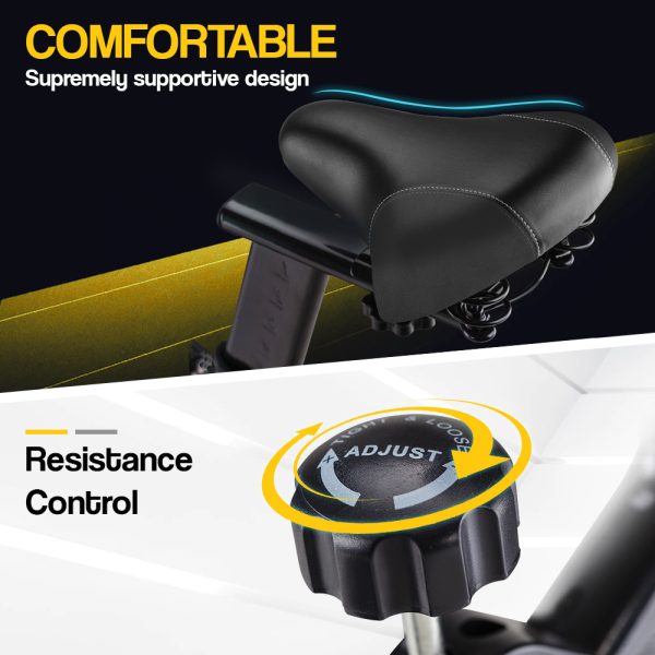 PROFLEX Spin Bike Flywheel Commercial Gym Exercise Home Fitness – Yellow