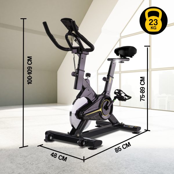 PROFLEX Spin Bike Flywheel Commercial Gym Exercise Home Fitness – Yellow
