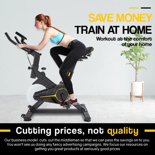 PROFLEX Spin Bike Flywheel Commercial Gym Exercise Home Fitness – Yellow