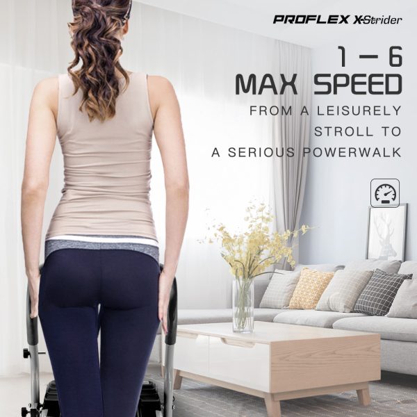 PROFLEX Electric Mini Walking Treadmill Compact Fitness Machine Exercise Equipment. – Black and Silver