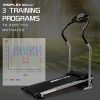 PROFLEX Electric Mini Walking Treadmill Compact Fitness Machine Exercise Equipment. – Black and Silver