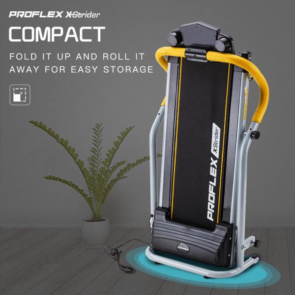 PROFLEX Electric Mini Walking Treadmill Compact Fitness Machine Exercise Equipment. – Black and Yellow