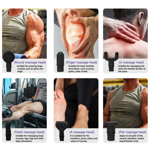 POWERFUL 6 Heads LCD Massage Gun Percussion Vibration Muscle Therapy Deep Tissue – Red