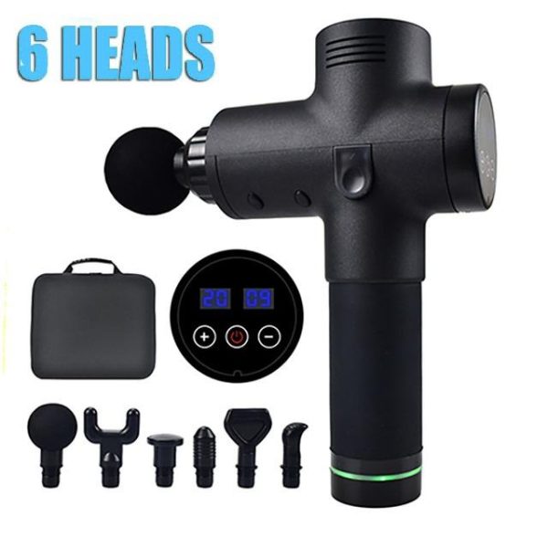 POWERFUL 6 Heads LCD Massage Gun Percussion Vibration Muscle Therapy Deep Tissue – Red