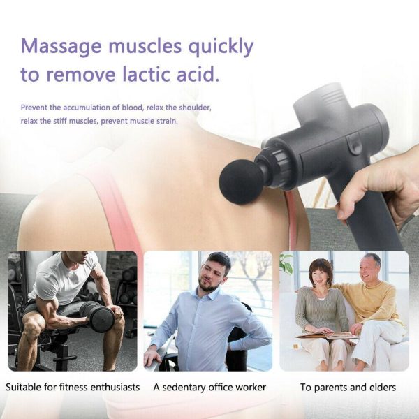 POWERFUL 6 Heads LCD Massage Gun Percussion Vibration Muscle Therapy Deep Tissue – Red