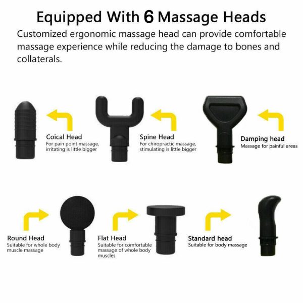 POWERFUL 6 Heads LCD Massage Gun Percussion Vibration Muscle Therapy Deep Tissue – Red