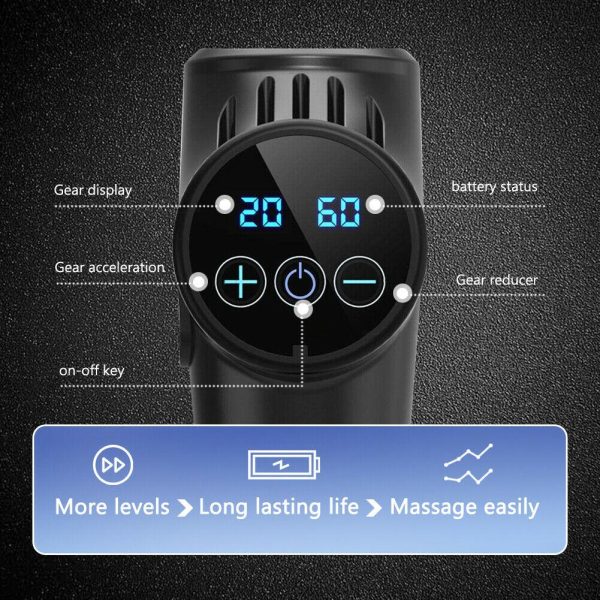 POWERFUL 6 Heads LCD Massage Gun Percussion Vibration Muscle Therapy Deep Tissue – Red