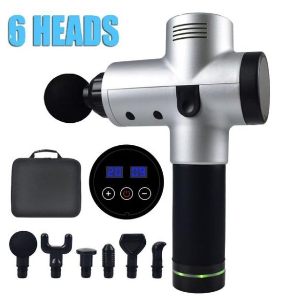 POWERFUL 6 Heads LCD Massage Gun Percussion Vibration Muscle Therapy Deep Tissue – Red