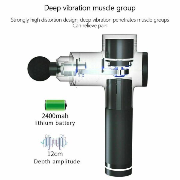 POWERFUL 6 Heads LCD Massage Gun Percussion Vibration Muscle Therapy Deep Tissue – Red