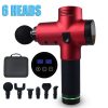 POWERFUL 6 Heads LCD Massage Gun Percussion Vibration Muscle Therapy Deep Tissue – Silver