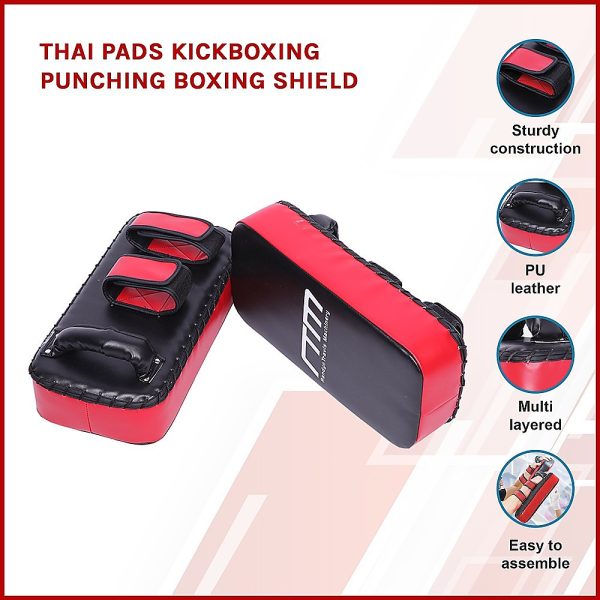 Thai Pads Kickboxing Punching Boxing Shield – Red and Black