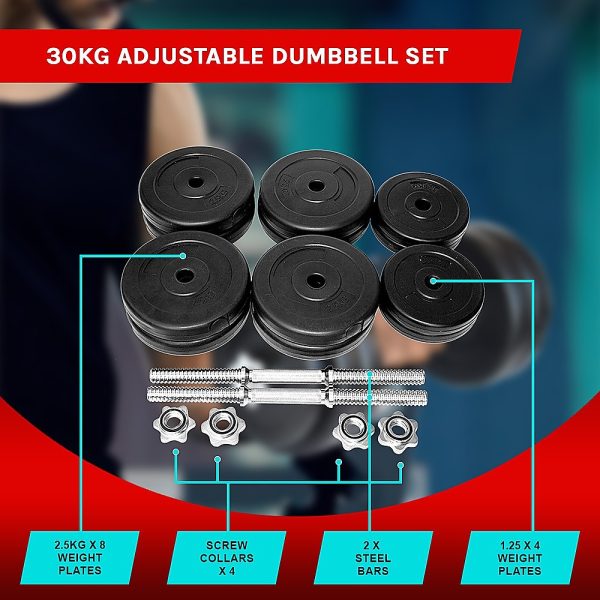 Dumbbell Adjustable Weight Set – 30 KG