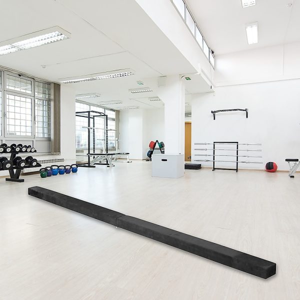 2.2m Gymnastics Folding Balance Beam Synthetic Suede – Black