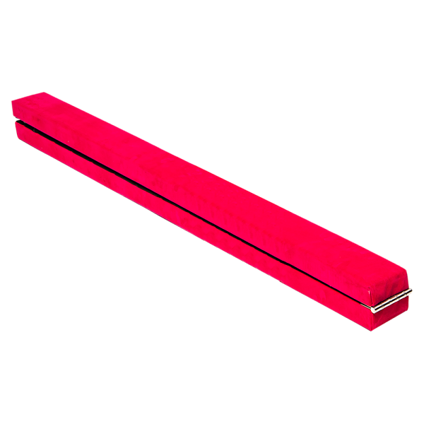 2.4m (8FT) Gymnastics Folding Balance Beam Black Synthetic Suede – Pink