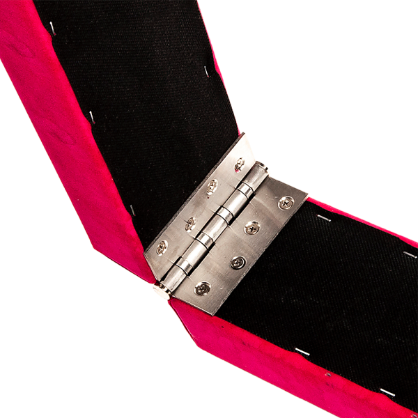 2.4m (8FT) Gymnastics Folding Balance Beam Black Synthetic Suede – Pink