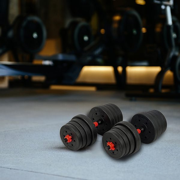 Adjustable Rubber Dumbbell Set Barbell Home GYM Exercise Weights – 30 KG