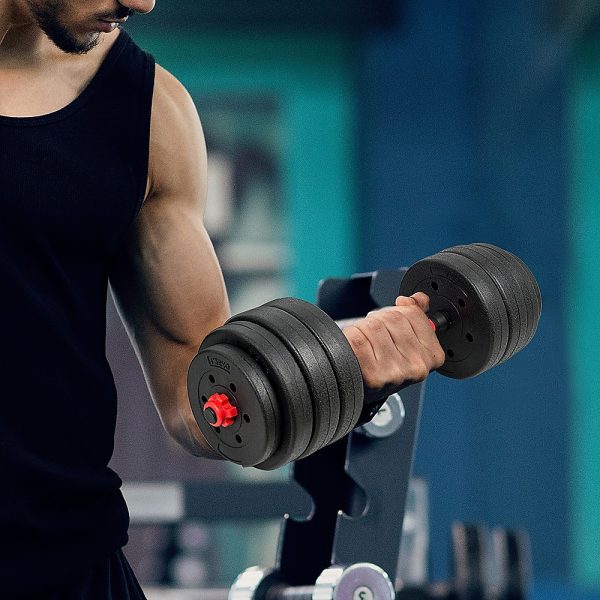 Adjustable Rubber Dumbbell Set Barbell Home GYM Exercise Weights – 40 KG