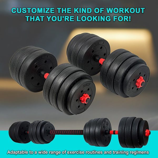 Adjustable Rubber Dumbbell Set Barbell Home GYM Exercise Weights – 40 KG