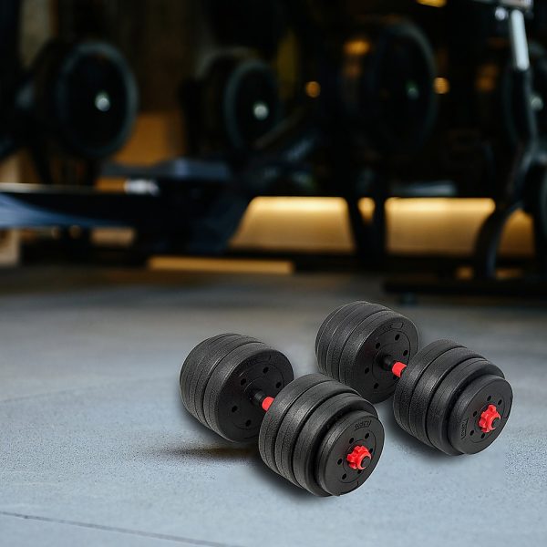 Adjustable Rubber Dumbbell Set Barbell Home GYM Exercise Weights – 40 KG