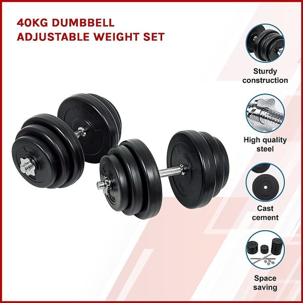 Dumbbell Adjustable Weight Set – 40 KG